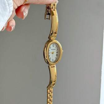 1PC Small Vintage Luxury Women Bracelet Watch Fashion Elegant Waterproof Stainless Steel Quartz Watches Suitable For Daily Decoration Birthday Gift