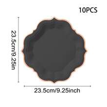 10pcs Platinum Party Plates, Gold Foil Dessert Paper Plates With Scalloped Edges, Disposable Cake Plates Suitable For Tea Party, Birthday, Bridal Shower, Baby Shower, Wedding Receptions - TOP - View 6