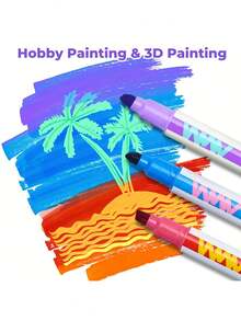 12/6/8 PCS Magic Color-Changing Pens - Dual Tip Pastel Fluorescent Highlighters, Cute Aesthetic Office Supplies For Girl, Back-To-School & Note Planner, Note Planner Pens | Playful Design | Durable Markers, Cute Pens, 0, ., School Supplies - Multicolor - View 2