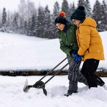 Snow Shovel With Wheels 39" Snow Shovel For Driveway Durable Metal Snow Pusher - 預設 - 查看 2