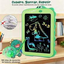 Tablet de Escritura LCD para Niños,Tablero Electrónico de Dibujo a Color para Niños, 8.5in Pizarron Magico, con Pantalla de Bloqueo, Reutilizable, Tablero Electrónico para en Casa, Estudio, Oficina - Modelo de dinosaurio de 8.5 pulgadas - Ver 4