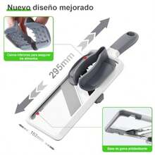 PZW Cortador de Verduras Mandolina para Cocina Cortadora Mandolina de Mano de Acero Inoxidable 3 Ajustes Grosor ideal para Cebollas Tomate Frutas Patatas Repollo2537 - BlancoYGris - Ver 7