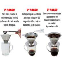 Filtro De Café Coador Inox Reutilizável Pour Over/Filtro de chá reutilizável de aço inoxidável alta qualidade 304 - Prata - Visão 8