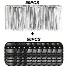 100/200 件重型 U 型锌合金帐篷桩带垫圈 - 非常适合户外帐篷、园艺布、景观布、屏障和镀锌钢地板钉 - 彩色 - 查看 2