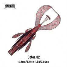 KINGDOM仿生软饵虾形拟饵 8只/10只装 2.5/3英寸，漂浮软饵，耐用TPE材质，淡水海水通用，添加氨基酸和虾味鱼饵诱食剂，适合新手和专业钓鱼者。