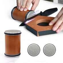 Rolling Sharpener Kit - 5 Magnetic Angles (12°/15°/17°/19°/22°) - Professional Rolling Sharpening Tool With Diamond And Corundum Grinding Wheels - Suitable For Kitchen Knives, Chef's Knives, Pocket Knives, And Serrated Knives - 棕色 - 查看 1