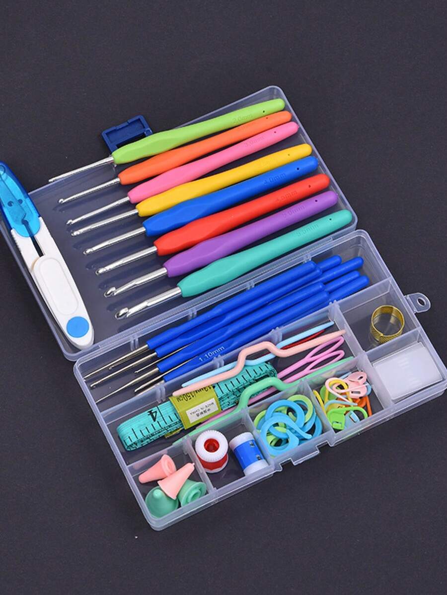 16 Sizes Crochet Hooks Set For Beginners, Ergonomic Soft Grip Crochet Needles Kit, Suitable For Crochet Learners, Great Gift For Women - Multicolor - View 1