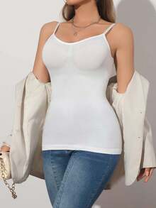 New Basic Fashion Women Shapewear - Adjustable Strap Waist Cincher Vest Butt Lifter Bodysuit, Women Shapewear - White - View 7