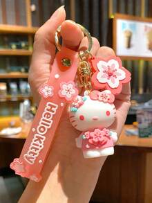 3pcs Sanrio New Kuromi Keychain, Cute Cartoon Character Keyring, Bag Pendant, Small Gift