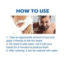 Les produits pour l'entretien de la barbe et la teinture pour barbe pour hommes peuvent créer une apparence de barbe tridimensionnelle et fournie. Ils sont fabriqués en mélangeant divers extraits végétaux et sont faciles et pratiques à utiliser. - Noir - Voir 9