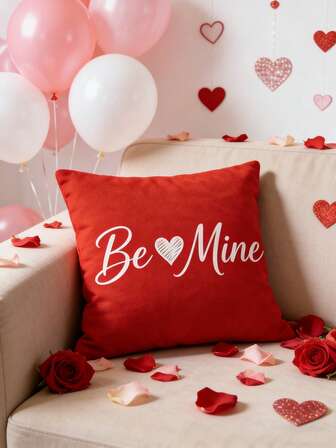1pc 45*45cm Decorative Pillow Case, Suitable For Festivals, Valentine's Day, Mother's Day, Anniversaries, Sofa And Living Room Decor. Single-Sided Printed Design, Pillow Insert Not Included.