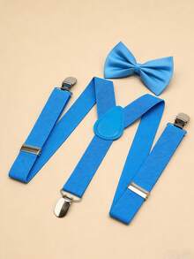 一套Y型背带和领结，男女童均适用，儿童背带裤和领结的理想组合 - 均碼 - 查看 5