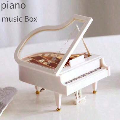 Creative Piano Shape Music Box Decor, Simple Style Gift For Birthday Home Decoration Birthday Gifts Graduation