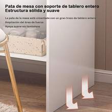 Escritorio de tocador con espejo, luces LED mesa de tocador de maquillaje con 2 cajones y 3 estantes y 3 taquillas de almacenamiento, tocador para dormitorio, vestidor (Blanco, Rosa, Marrón) - Blanco - Ver 4