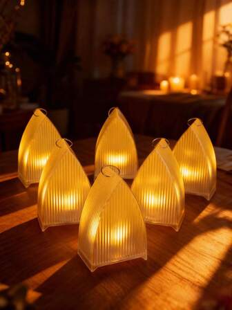 Transparent randig hängande LED-lykta, liten pendellampa, varmljus retro-atmosfärlampa, heminredning, hängande festdekoration, varmljus-atmosfärlampa, heminredning, julklapp och dekoration