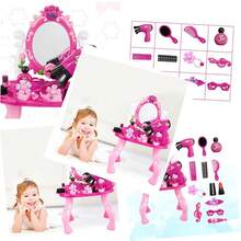 Abaodam Caja juguete de niña juguetes cosmeticos de belleza juguetes para niñas de niña infantiles herramientas para el cabello Princesa tocador niño rosaConveniente y duradero, favorito para niños - Multicolor - Ver 1