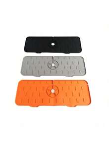 Alfombrilla de silicona para grifo de cocina, escurridor de platos, estante para fregadero, encimera de baño, protector contra salpicaduras, organizador de esponja - Multicolor - Ver 2