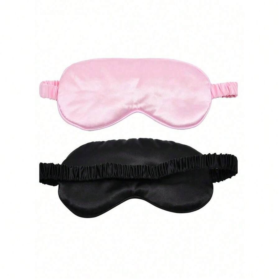 1pcs Sleep Masks Soft Silky Satin Eye Mask Cover For Sleeping With Elastic Strap Effective Shading Blindfold For Women - Multicolor - View 1