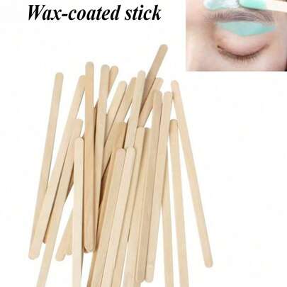 100支/40支/20支/10支装美容脱毛木棒，一次性木棒，用于蜡的制备和涂抹，木浆材质