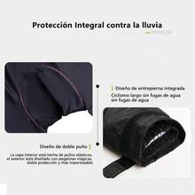 Trae de a Motocicl Refleante con Capuca Desmontable Conunto de Impermeable Moto con Cubia  Zapato para ore y Muer - Verde negro - Ver 5