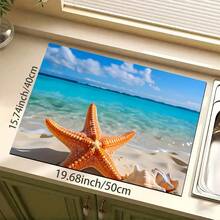 1 pieza Felpudo de secado absorbente con estampado de estrella de mar y océano, estilo de verano. Decoración de cocina, felpudo para máquina de café, felpudo hecho a mano para escurrir cafeteras, felpudo de piso de cocina, felpudo de mesa de comedor, felpudo de encimera de cocina para secar tazones, felpudo de desayuno, felpudo de drenaje resistente al calor y antideslizante, felpudo de drenaje de diatomita, oculta manchas, felpudo de cocina súper absorbente, fácil de limpiar para escurridor de platos, adecuado para cocina, mesa de comedor, cafetería, bar, vacaciones, fiestas, decoración del hogar, regalos festivos - Multicolor - Ver 14
