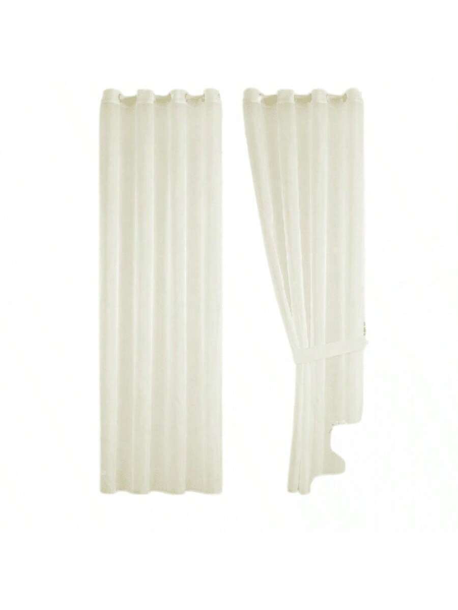 Cortinas transparentes color beige de alta durabilidad de 140cm*225cm, CORTINA 1 PZ