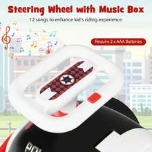 Lifezeal Kids Ride On Push Car With Music Under-Seat Storage Universal Wheels For Boys Girls Black & Red/Black & White/Pink & White - Black and Red - View 7