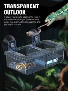 2-In-1 Reptile Hanging Food & Water Bowl With Suction Cup, Escape-Proof Design, Suitable For Geckos, Lizards And Other Amphibious Pets - Style A - View 5