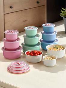 3pcs/Set Refrigerator Food Storage Containers, Thick & Durable, S/M/L Sizes - Multicolor - View 4