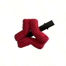 1 Pc Cute Plush Angry Expression Hair Clips - Women's Funny Cartoon Duck Bill Clips, Solid Color Minimalist Winter Claw Clips, Creative Knitted Side Hair Accessories - 彩色 - 查看 3