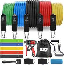 Resistance Bands,Exercise Bands,Resistance Bands For Working Out With Handles For Men And Women,Workout Bands With Door Anchor And Ankle,Strength Training Home Gym Equipment - 18件套裝-150磅混合裝 - 查看 2