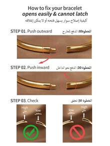 1/2/3 sztuki modnej klasycznej syntetycznej biżuterii z cyrkonii syntetycznej z zapięciem pierścieniowym, platerowane 18-karatowym złotem, damskie bransoletki o średnicy 60 mm, które można otworzyć, odpowiednie do codziennego noszenia przez kobiety, bez pudełka - #1 Podkowa - Zobacz 6
