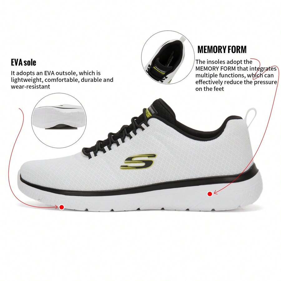 Skechers 男士休闲鞋运动男士一脚蹬休闲运动鞋,轻便舒适运动鞋,适合日常和旅行,8790258-WBK - 白色/黑色 - 查看 1