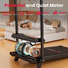 Homefitnesscode 5% Incline Walking Pad Treadmill With Foldable Handrail, Portable Compact Flat Mini Small Fold Away Running Machine, Quiet 2.5 HP Motor, LED Display Remote Control, For Home Office Gym - UK Plug(220-240V) - View 5