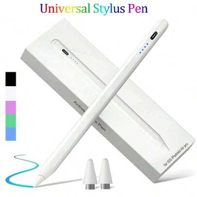 1 pieza Bolígrafo táctil universal de aleación de aluminio compatible con tabletas y teléfonos inteligentes iOS/Android/Windows, compatible con Samsung/tabletas, bolígrafo para dibujar