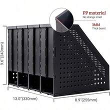 Lemical - Soporte para revistas 4 compartimentos verticales plegable para ahorrar espacio organizador de computadora y cocina sin necesidad de ensamblar color negro - negro- 4 piezas - Ver 2