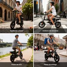 Bicicleta Electrica Adultos, E-Bike Plegable de Montaña con Motor de 500W, 3 Amortiguadores, Batería de Litio con Cobre Puro 48V/15Ah, 38KM/H, Rango de 45-55 km, Frenos de Disco Delanteros y Traseros - Gris - Ver 10