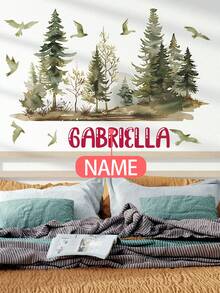 1 pieza - Papel tapiz personalizado - Decoración de habitación personalizada para niñas, decoración del hogar autoadhesiva para la guardería, papel tapiz para niñas, pegatinas de pared extraíbles para regalos personalizados, decoración de pared para sala de estar, decoración de sala de estar, pegatinas para ventanas - Decoración de pared linda y creativa para el arte de pared, decoración de habitación de niños, decoración de dormitorio