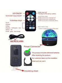 LED Northern Lights Projection Atmosphere Light Remote Control USB Plug-In Room LED Romantic Starry Sky Light, Festival Atmosphere Magic Lighting Lamp, Perfect Warm-Hearted Gift, Warming And Romantic Choice, Compact And Portable, Doesn't Take Up Space, Can Be Taken Out With A Power Bank, Immersed In Light And Shadow Magic At Anytime, Add A Touch Of Dreamy Sensation To Your Life~ - 黑色 - 查看 8