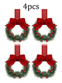 Mini couronne de Noël avec baies rouges, couronne de Noël pour armoire, mini couronne de Noël, convient pour placer sur la table à manger, la porte d'entrée, décoration de Noël, décoration de salon et de bureau - Multicolore - Voir 9