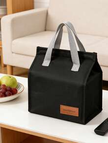 1pc Portable Insulated Lunch Bag, Handheld Lunch Box For Students, Outdoor Picnic, Hook And Loop Closure, Keeps Food Fresh And Flavorful, Waterproof And Insulated Design - Multicolor - View 5