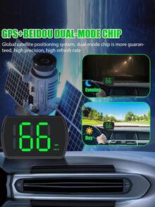 适用于轿车、高尔夫球车的数字速度表（英里/小时），通用HUD抬头显示器速度表，大字体LED显示，即插即用，适用于轿车、卡车、SUV及所有车辆