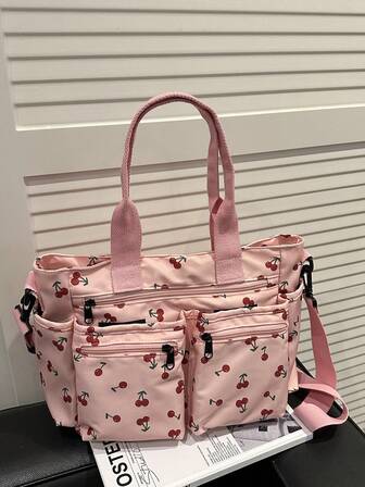 Ny tygväska med tryck, axelväska med stor kapacitet, modeväska