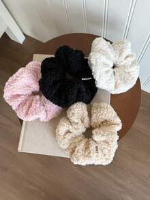 Scrunchies de Fleece Quente, Elásticos de Cabelo Estilo Coreano Tipo Rosquinha, Porta-Rabos de Cabelo, Elásticos de Cabelo Scrunchie como Presente de Acessórios para o Dia dos Namorados