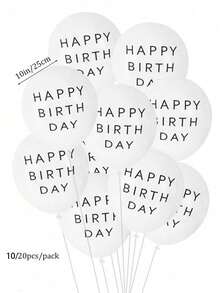 10/20 quả bóng bay chữ cái bằng cao su trắng, bóng bay "Chúc mừng sinh nhật" thích hợp cho tiệc bất ngờ, sinh nhật, tiệc mừng em bé, trang trí sinh nhật lần thứ nhất. - trắng - Xem 5