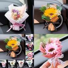 Wartleves - Pequeño ramo de aire para ambientador de coche, clips de ventilación, mini ramo de flores secas, salida de aire acondicionado, clip de perfume, decoración del coche, difusor de aceite(B) - Multicolor - Ver 1