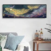 5D DIY钻石画套装，超大尺寸90x30厘米全钻圆形钻石工艺艺术套装，适合成人，最佳家居墙面装饰艺术品，理想的圣诞节和万圣节减压礼物 - 駝色 - 查看 15