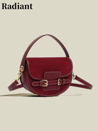 Advanced Texture Bag Saddle Bag Minority Retro Stitching Handbag Bag 2025 New Casual Joker Crossbody Bag