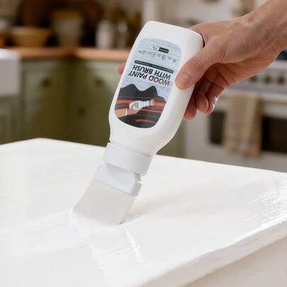 1pc Home Furniture Repair & Refinishing Paint, Cabinet & Door Brush-On 2-In-1 Coating, Easy Coverage, Water-Based, No Sanding, Quick Drying