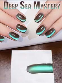 MISS SHAKA 10毫升秋冬美甲深海神秘琥珀绿棕色浅水晶玻璃珠猫眼凝胶指甲油美甲沙龙家用DIY超闪美白流行美甲艺术美甲用品 - 彩色 - 查看 7